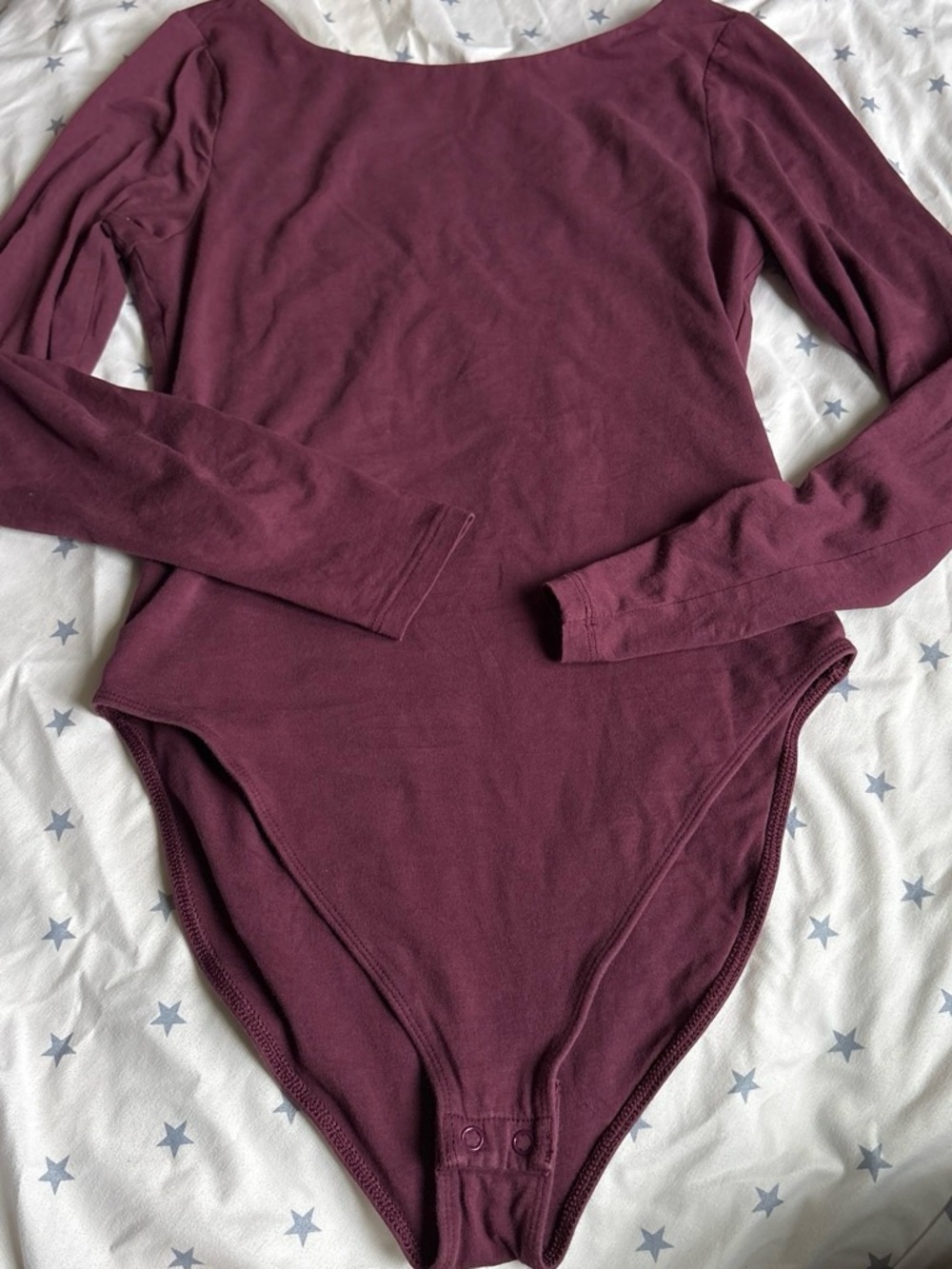 Old Navy Long Sleeve Scoop Neck Bodysuit in Plum